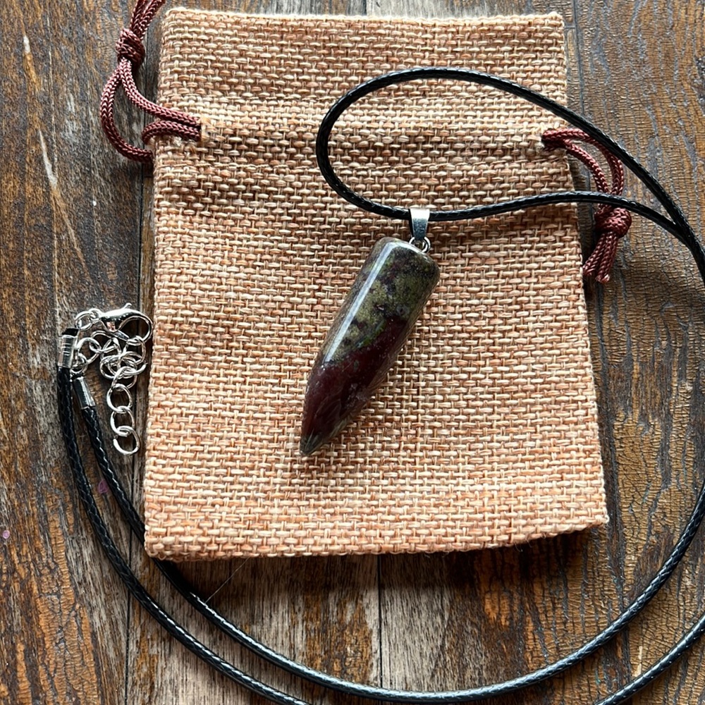 Dragon Blood Bullet Necklace Crystals for Men Unisex Crystal Necklace Leo Gift